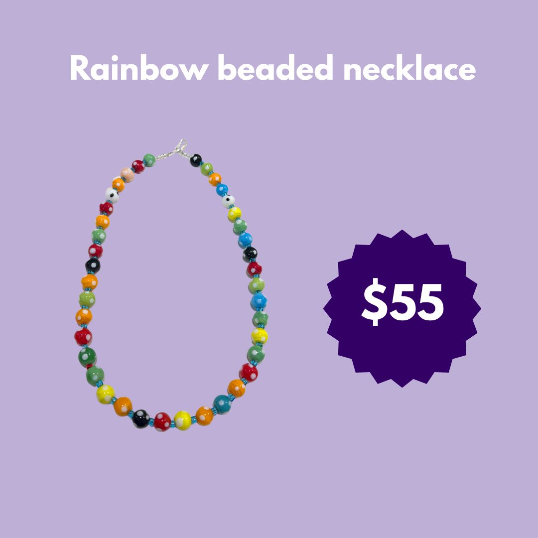 Rainbow beaded necklace