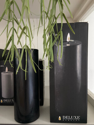 Led kaars black 7,5 x 20