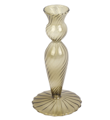 Candle holder swirl green S