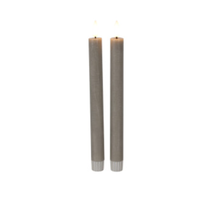 S/2 led diner kaars taupe Countryfield