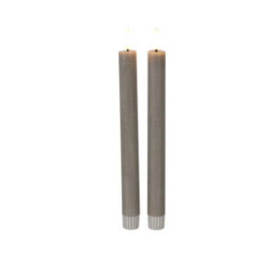 S/2 led diner kaars taupe Countryfield