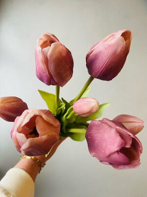 Tulp boeket mauve 47 cm