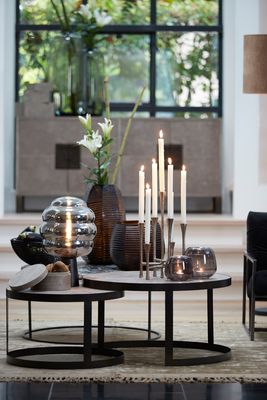 Theelicht glas smoke M