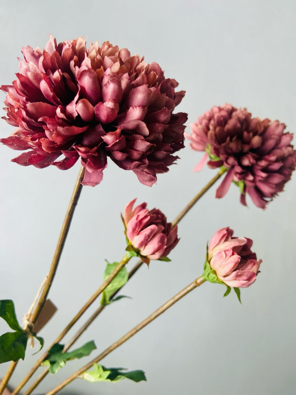 Chrysant kunsttak donker oud roze
