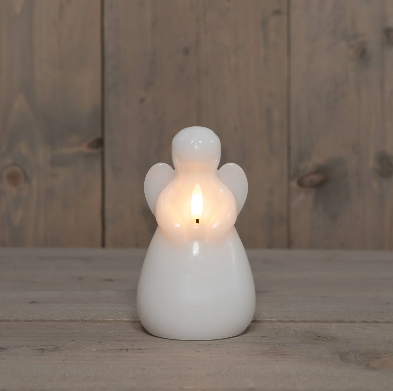 Led kaars engel wit