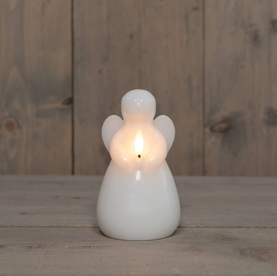Led kaars engel wit