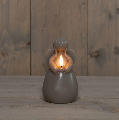 Led kaars engel taupe