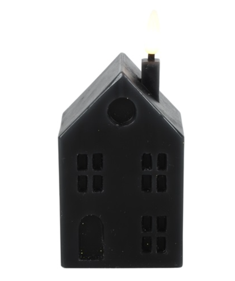 Led kaars huis zwart M