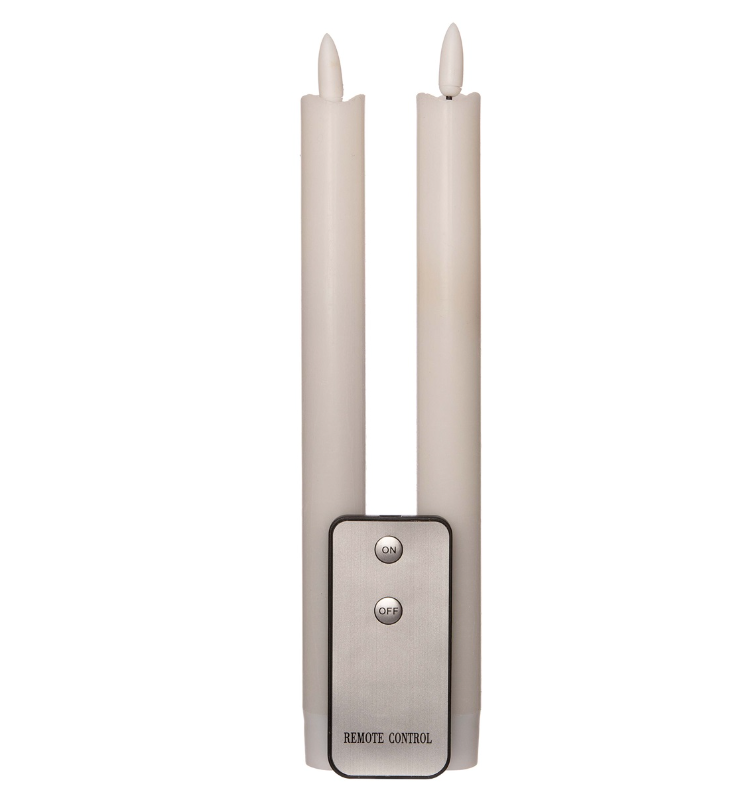 Led wax dinerkaarsen 23 cm 3D vlam S/2 wit