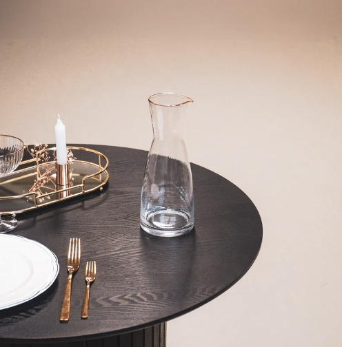 Waterkan glas helder/goud
