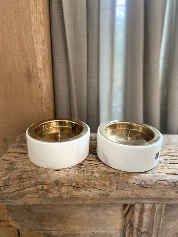 Marmeren stompkaars houder