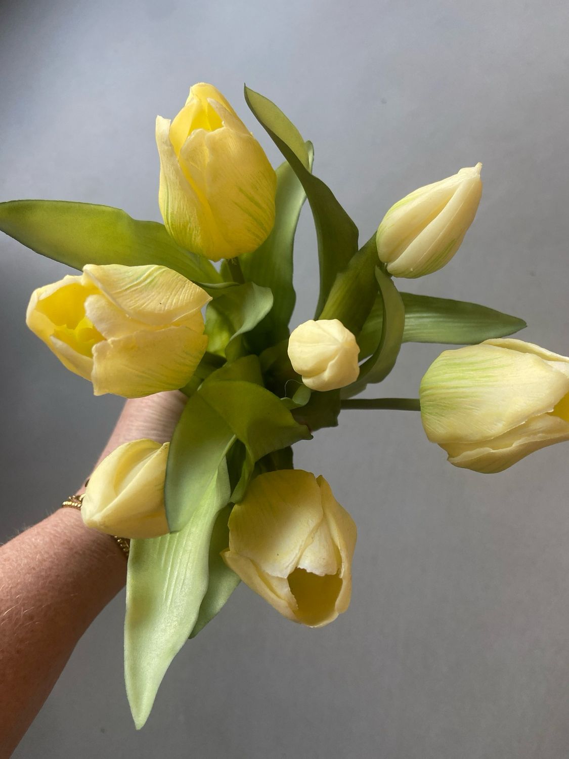 Tulpenboeket zacht geel 30 cm