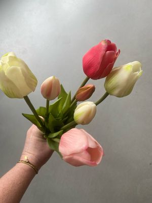 Tulpboeket pink/cream 47 cm