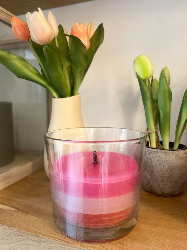 Glas kaars fuchsia summer dip