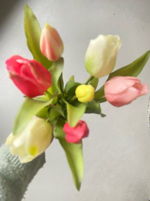 Tulpboeket pink/cream 31 cm