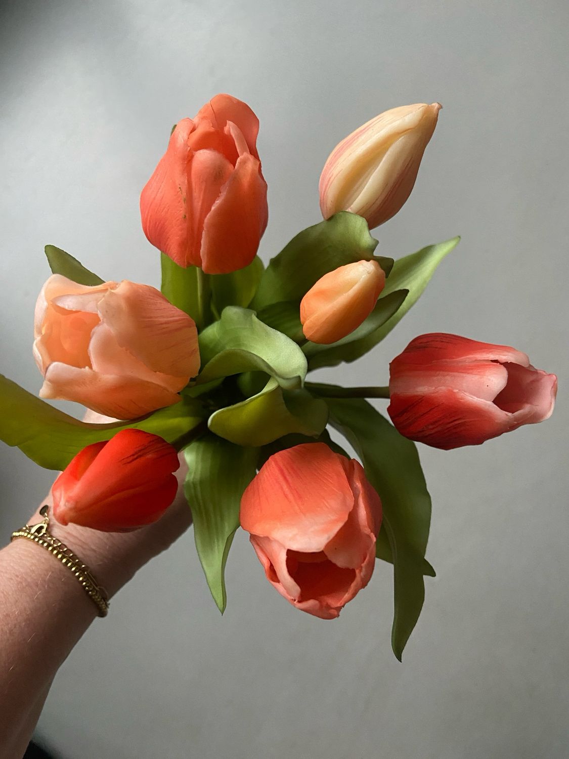 Tulpboeket oranje / Peach 31 cm