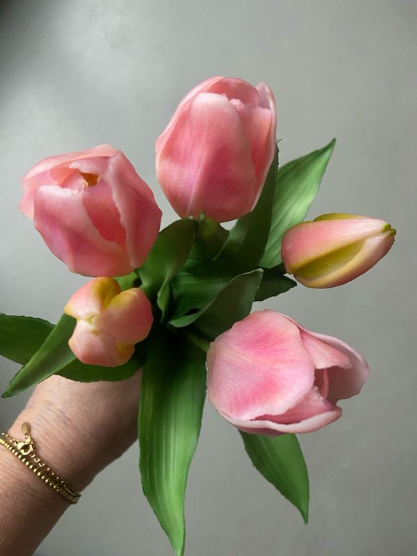 Tulpboeket licht roze 31 cm