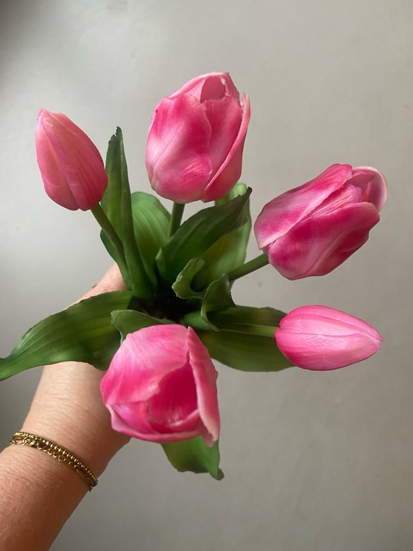 Kunsttulpen real touch boeket fuchsia 31 cm