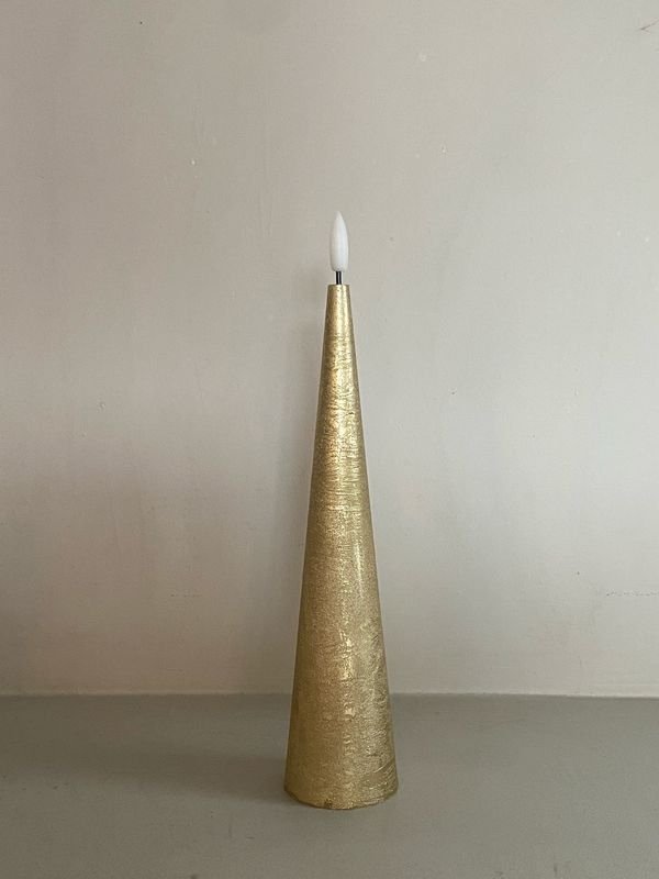 Kegelkaars led goud 25 cm
