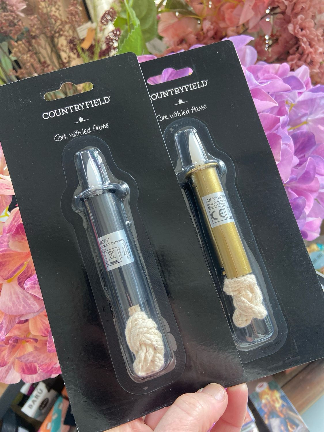 Kurk met led vlam goud