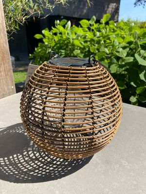 Solar lantaarn bol naturel M
