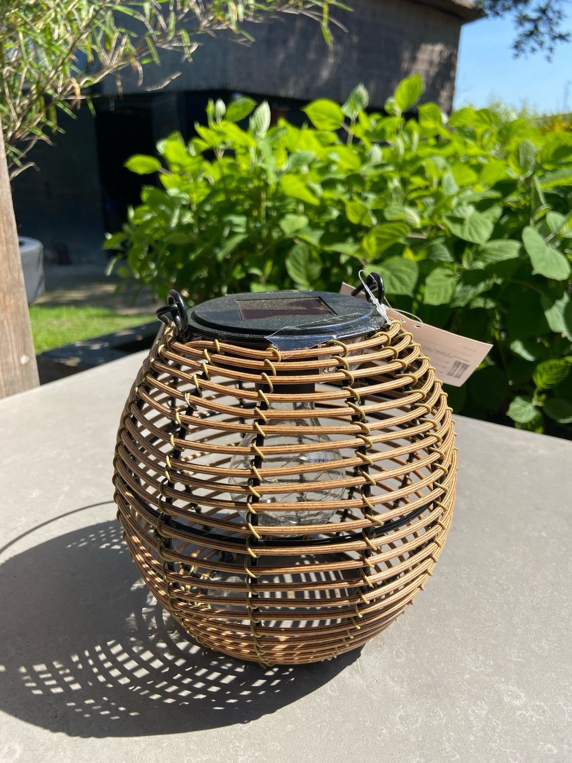 Solar lantaarn bol naturel S