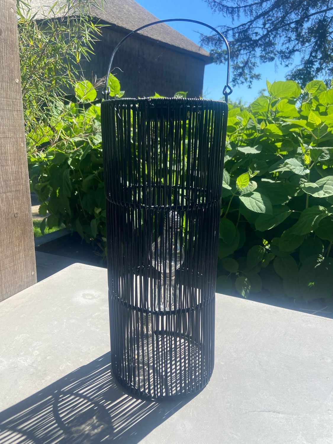 Solar lantaarn 3 lamp zwart L