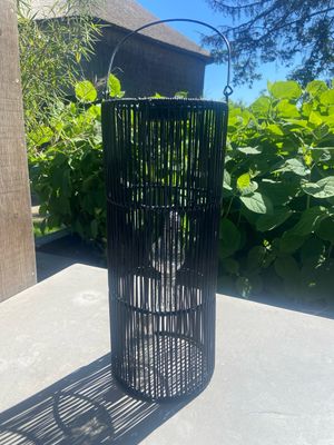 Solar lantaarn 3 lamp zwart L