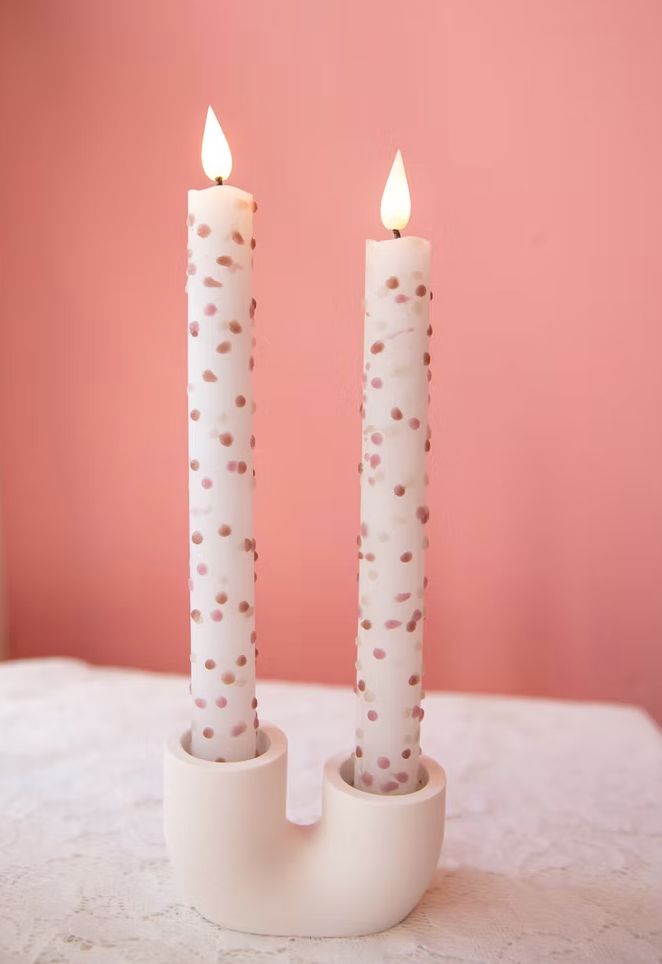 LED Dip Dye kaars Confetti Neutral