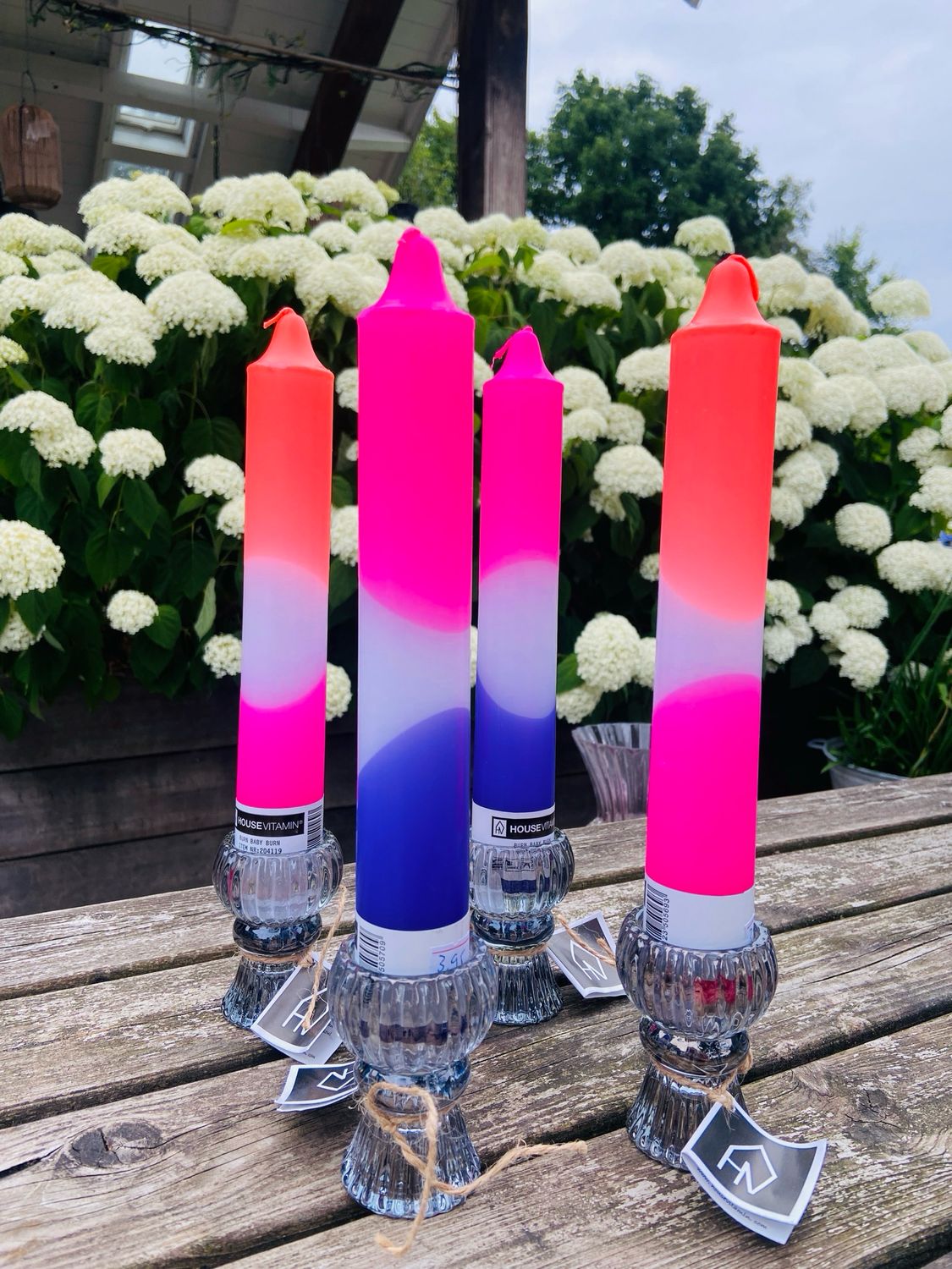 Dipdye dinerkaars extra breed - neon roze/wit/licht roze