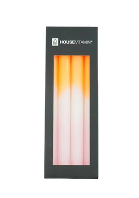Kaarsen - Dipdye Dinerkaars - Neon Oranje/Wit/Licht Roze - S4