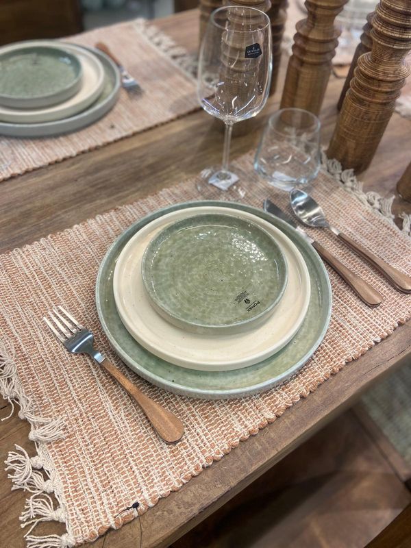 Geweven placemats - naturel met terratint
