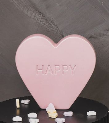 Ornament snoephart happy licht roze M