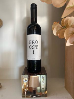 Giftset led fles lamp taupe