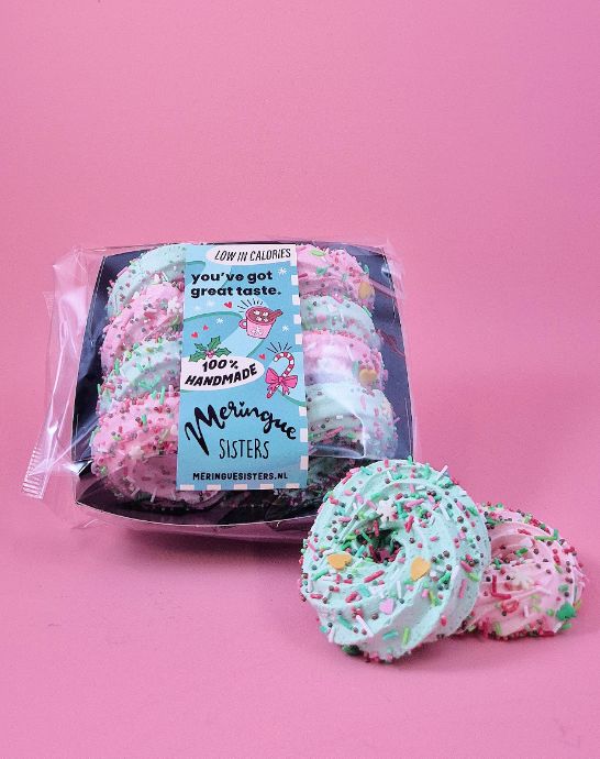 Meringue kerstkransjes vanille 8 st