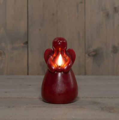 Led kaars engel burgundy