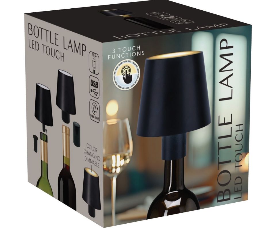 Led fles lamp zwart