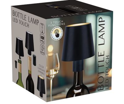 Led fles lamp zwart