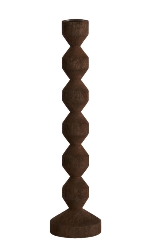 Donker houten kandelaar - mat hout (12x37)