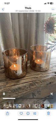 Windlicht bruin metallic