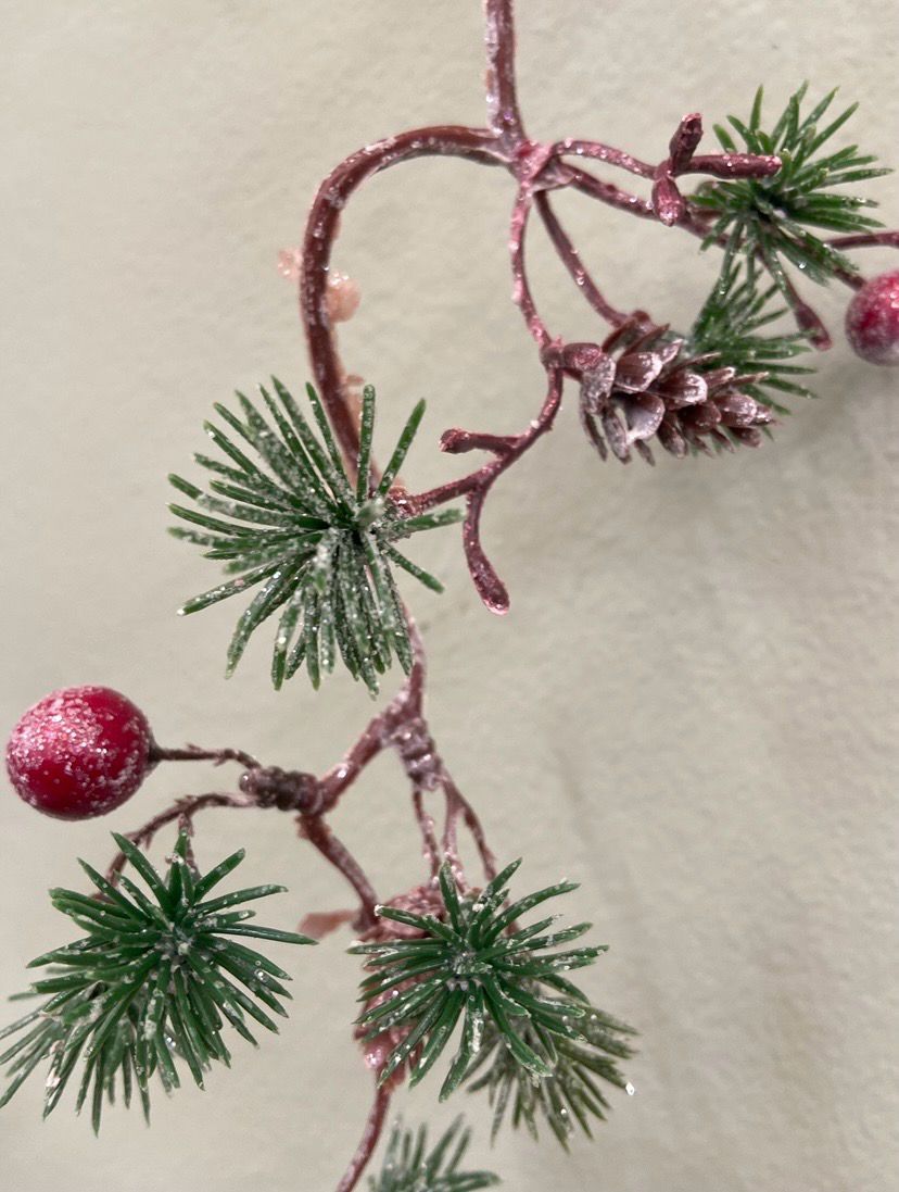 Kerstslinger rode bes 125 cm