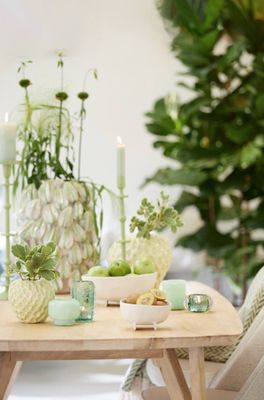 Theelicht glas mint groen