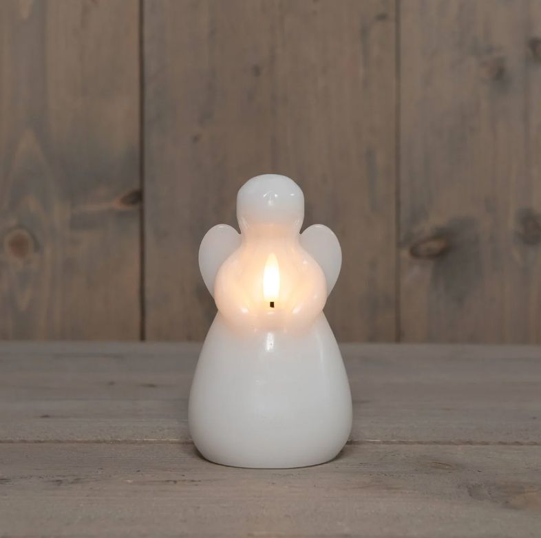 Led kaars engel wit