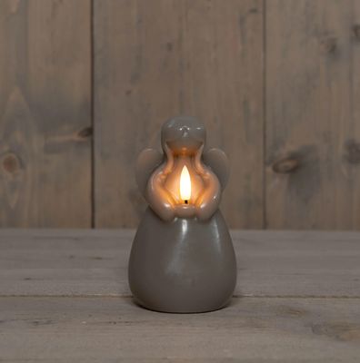 Led kaars engel taupe
