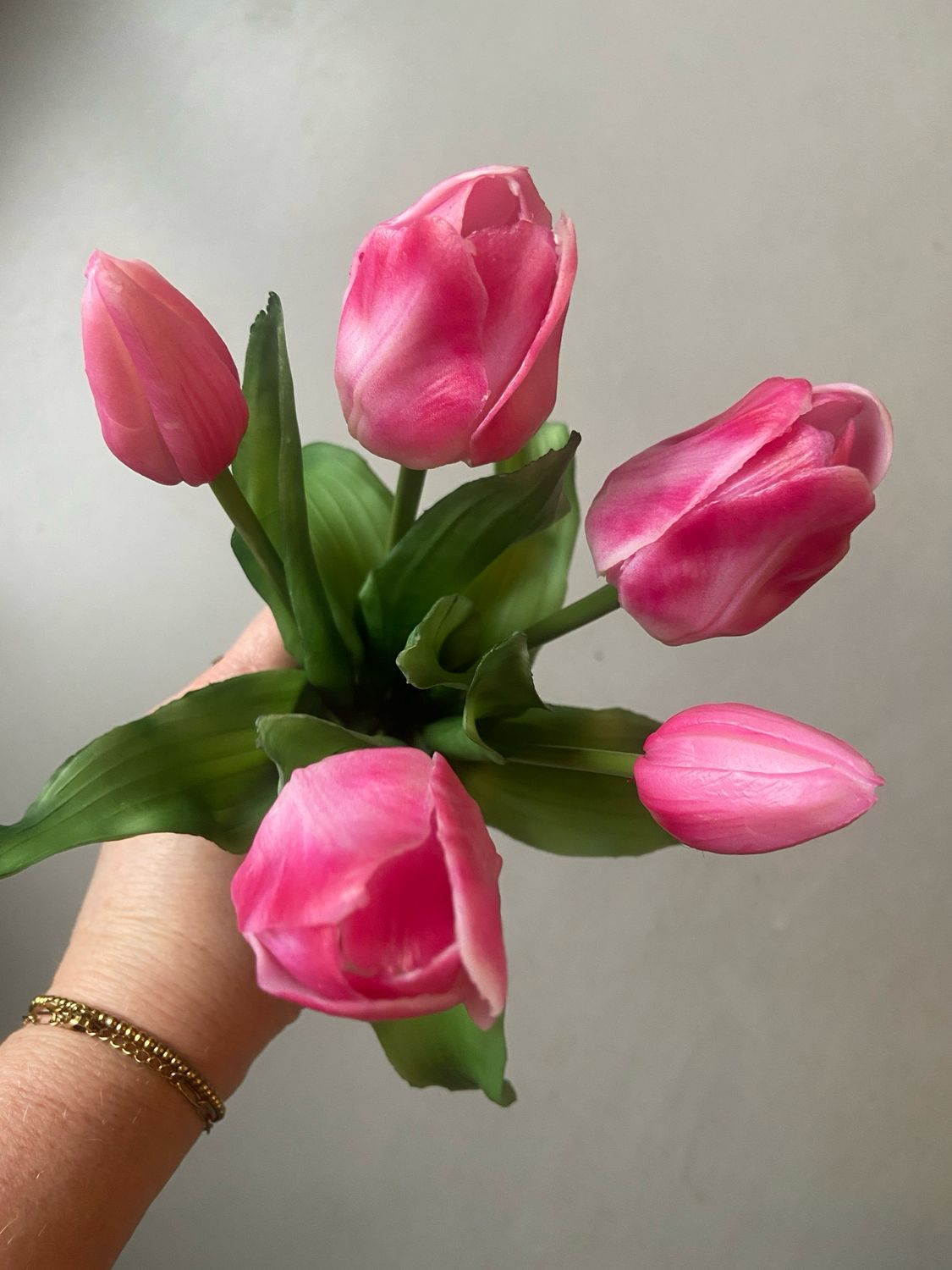 Kunsttulpen real touch boeket fuchsia 31 cm