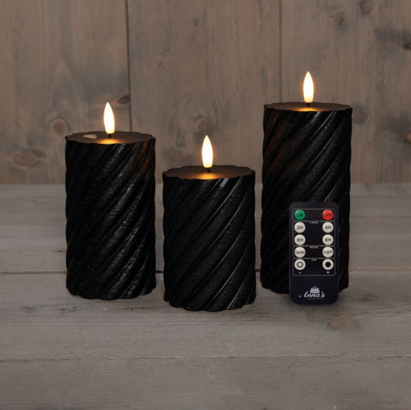 Led stompkaars Set 3 zwart