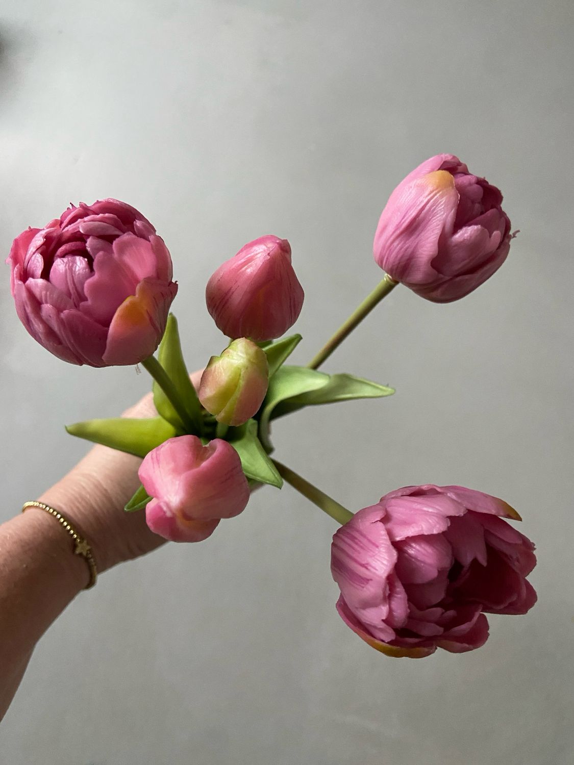 Real touch pioentulpen mauve 40 cm