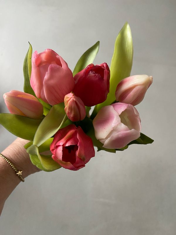 Tulpenboeket roze mix 31 cm