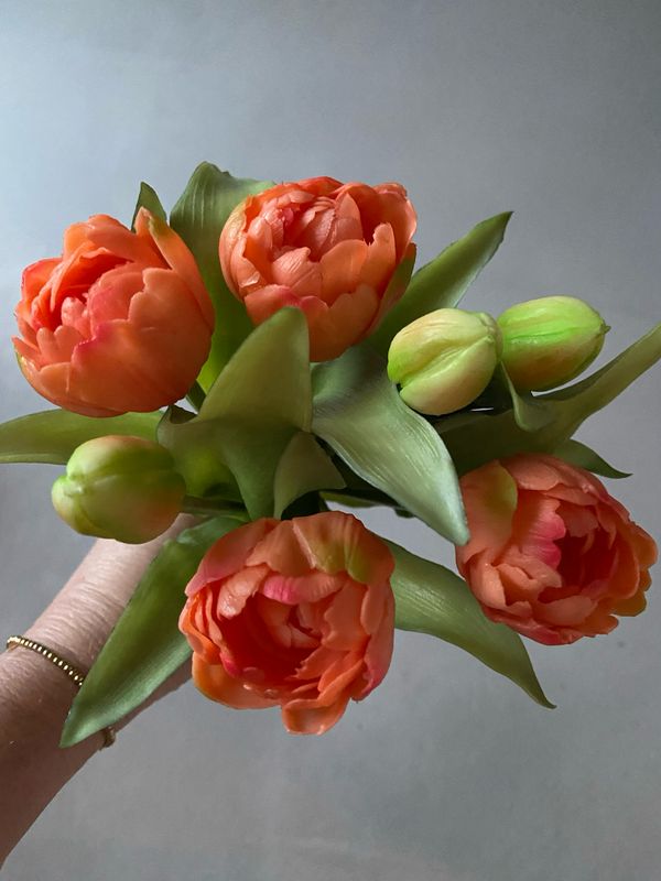 Kunsttulpen real touch pioen peach 31 cm