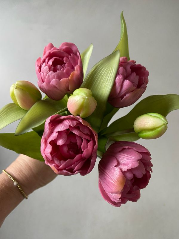 Kunsttulpen real touch pioen mauve 31 cm